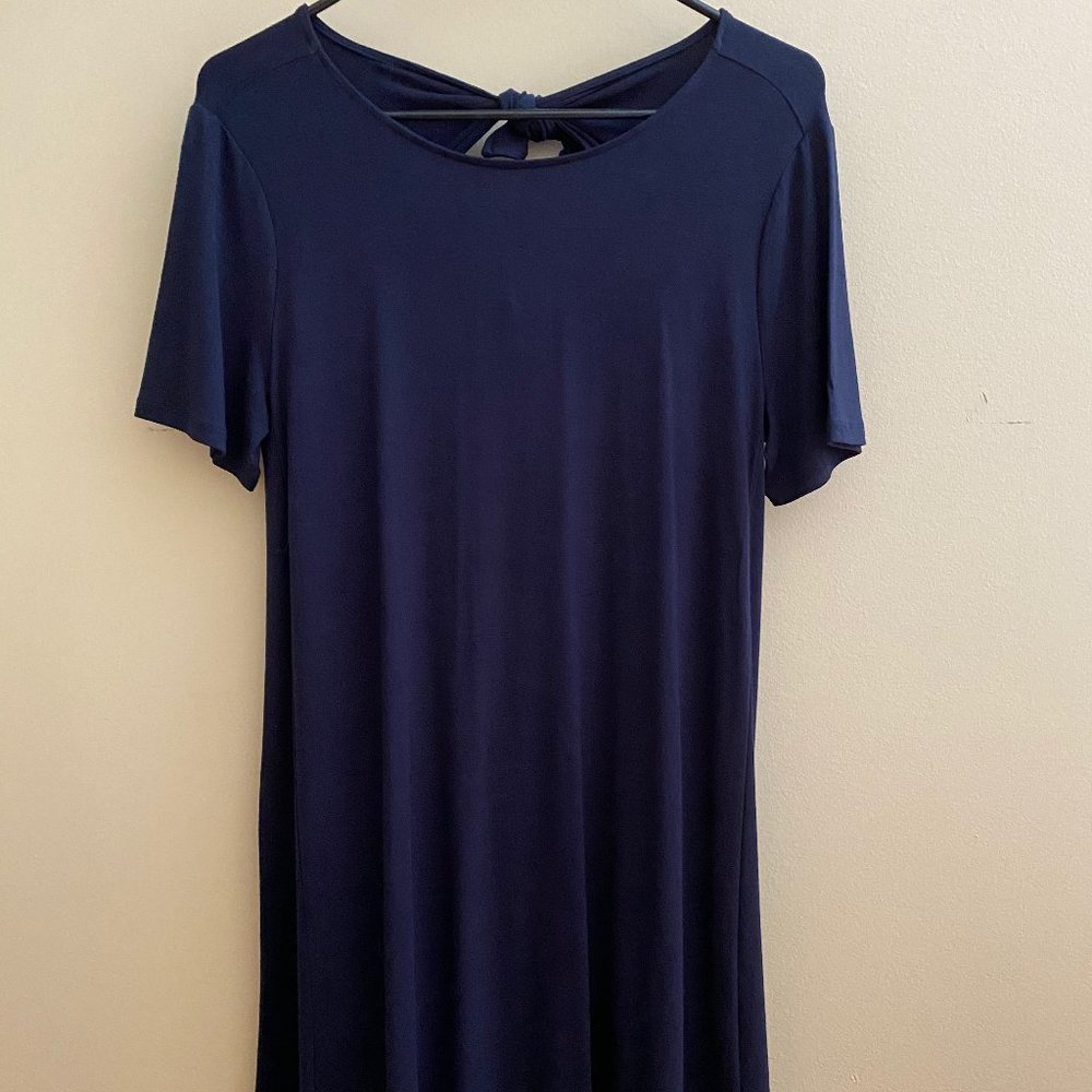 Loft Navy Tie Back Dress